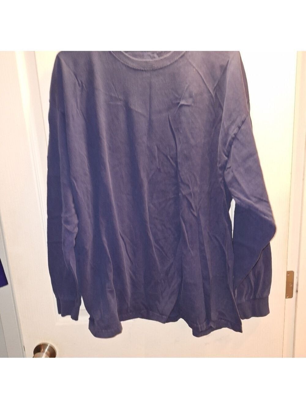 Fruit of the Loom Mens Long Sleeve Shirt Navy Blue